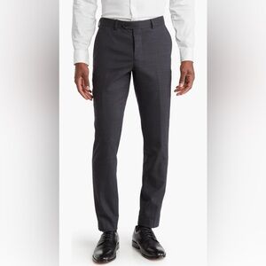 NWT Original Penguin Men's Birdseye Stretch Suit Pants in Charcoal